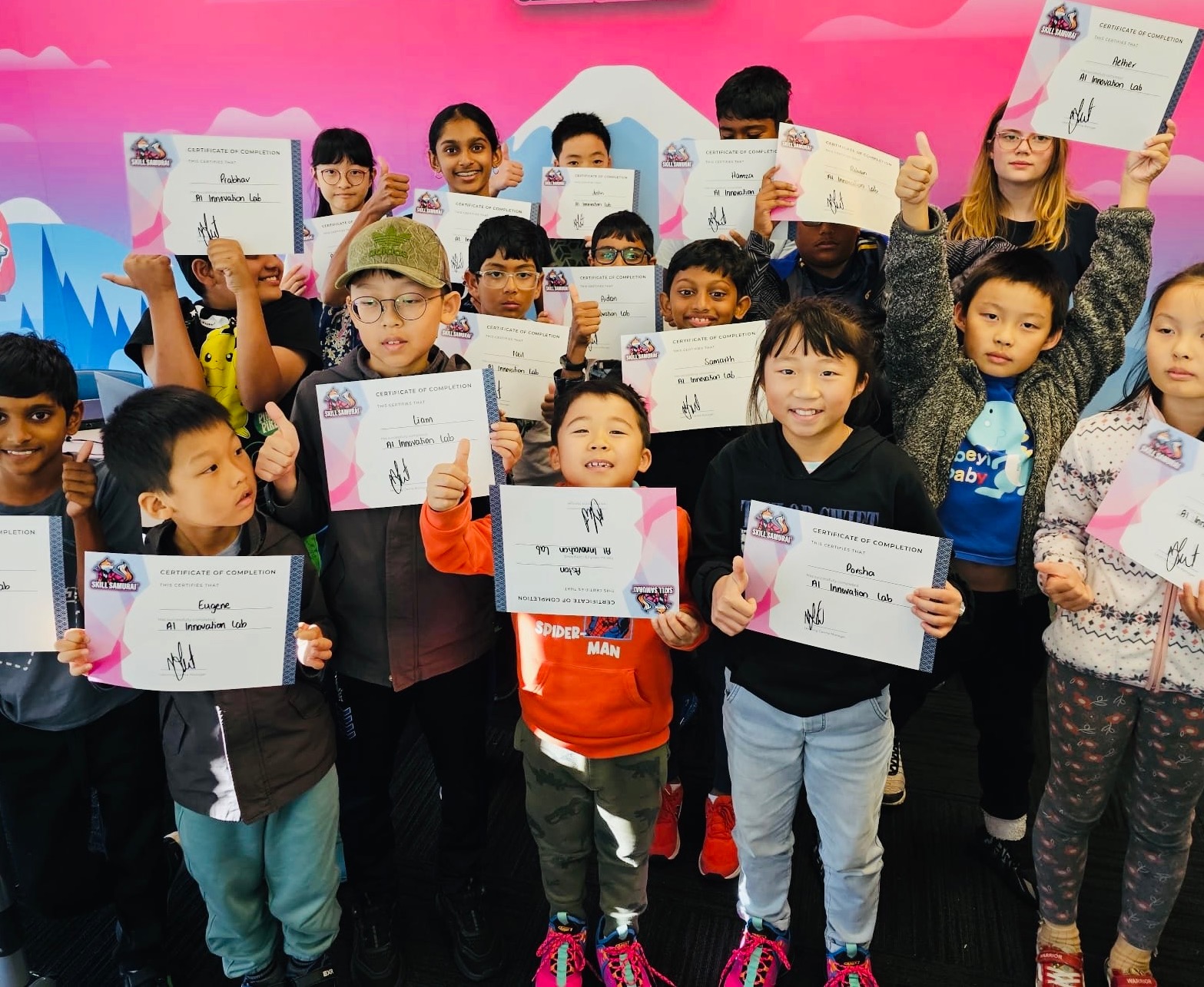 STEM students creating in lab